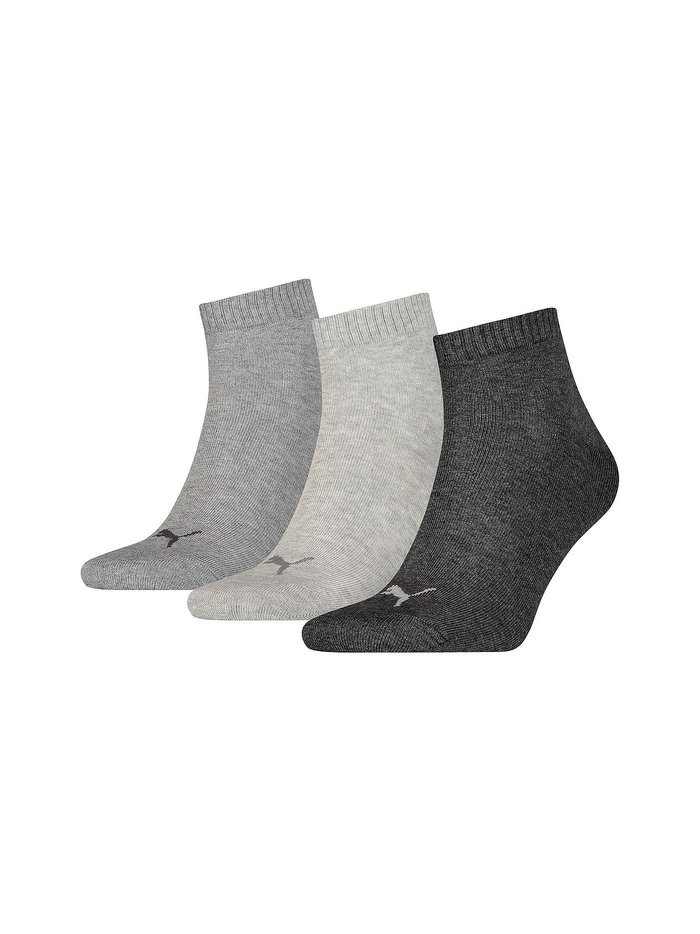 PUMA | Sneakersocken 3-er Pkg.  "Invisible" anthra grey mel | grau